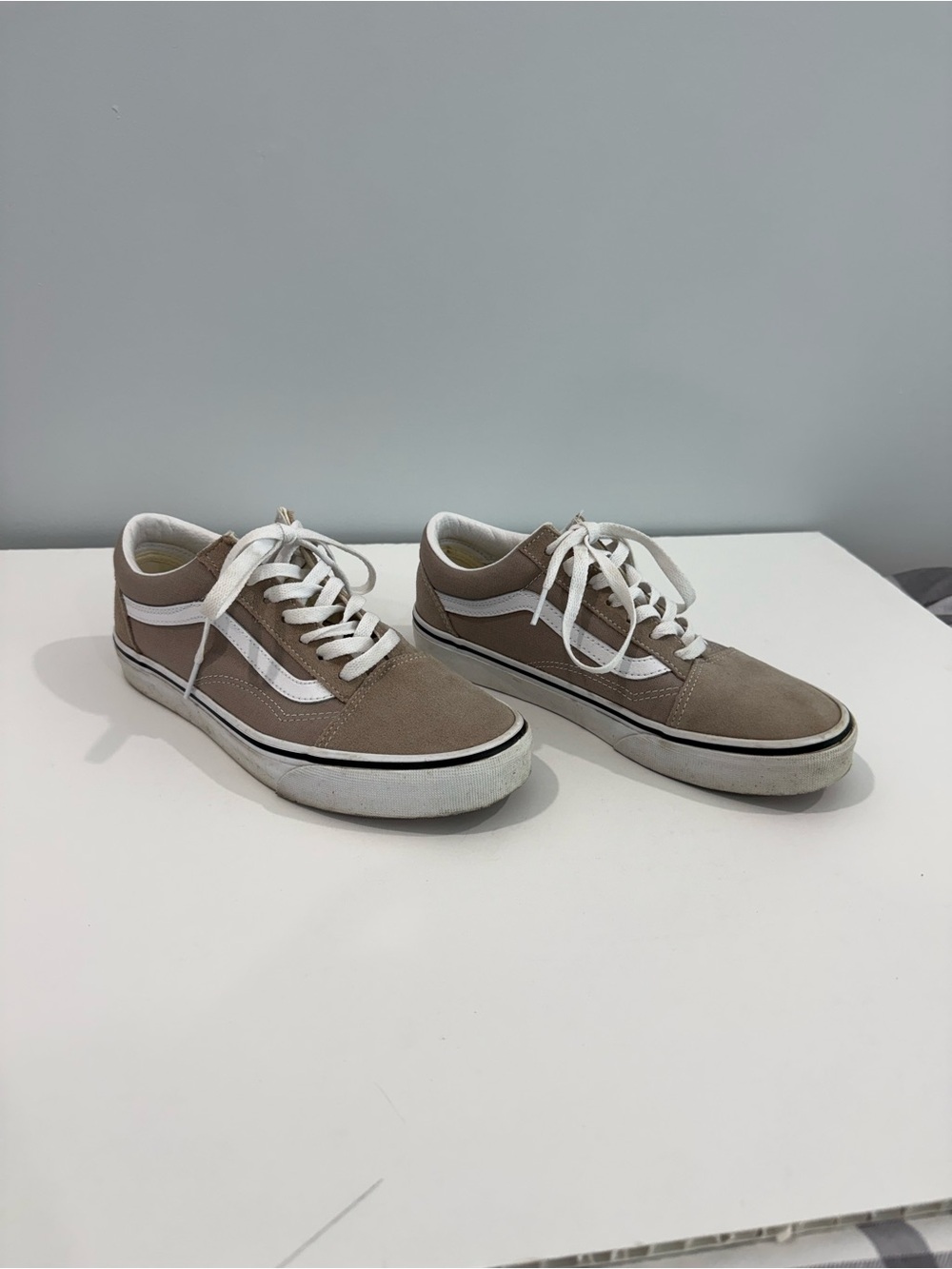 Vans Old Skool Sneakers in Taupe and White Women’s 7.5